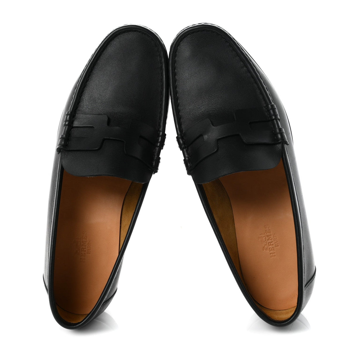 Hermes Calfskin Men's Kennedy Loafers 40.5 Black