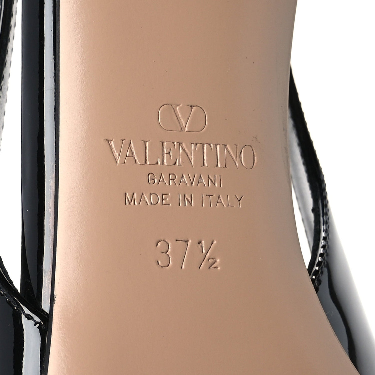 Valentino Garavani Patent Women's VLogo Slingback Pumps 37.5 Black
