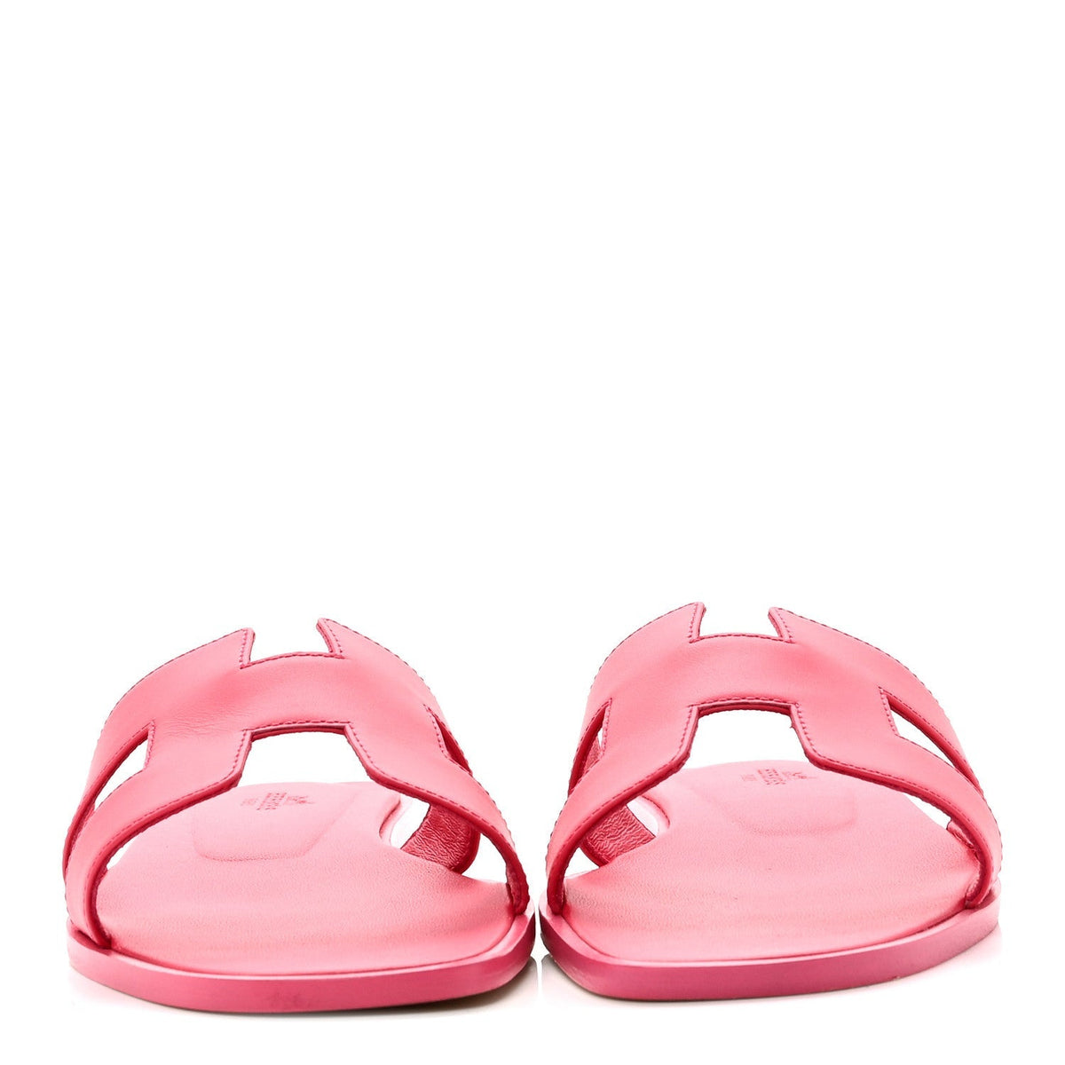 Hermes Epsom Calfskin Women's Oran Sandals 38.5 Rose Mexico