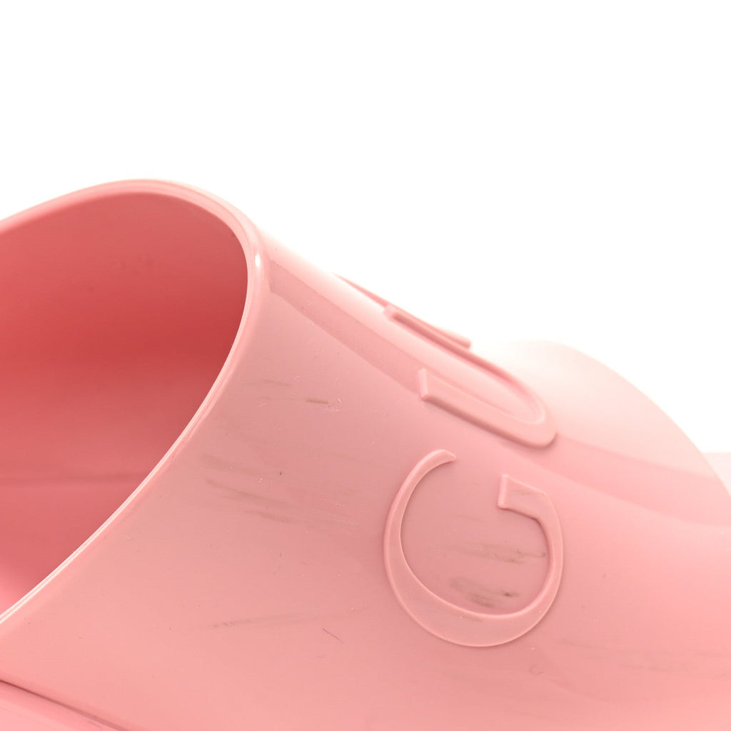 Gucci Rubber Women's Platform Logo Slide Sandals 38 Wild Rose