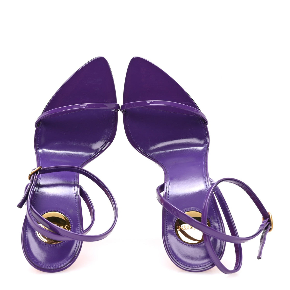 Saint Laurent Vernice Seta Soft Women's Tallulah 110 Sandals 38 Acinus Violet