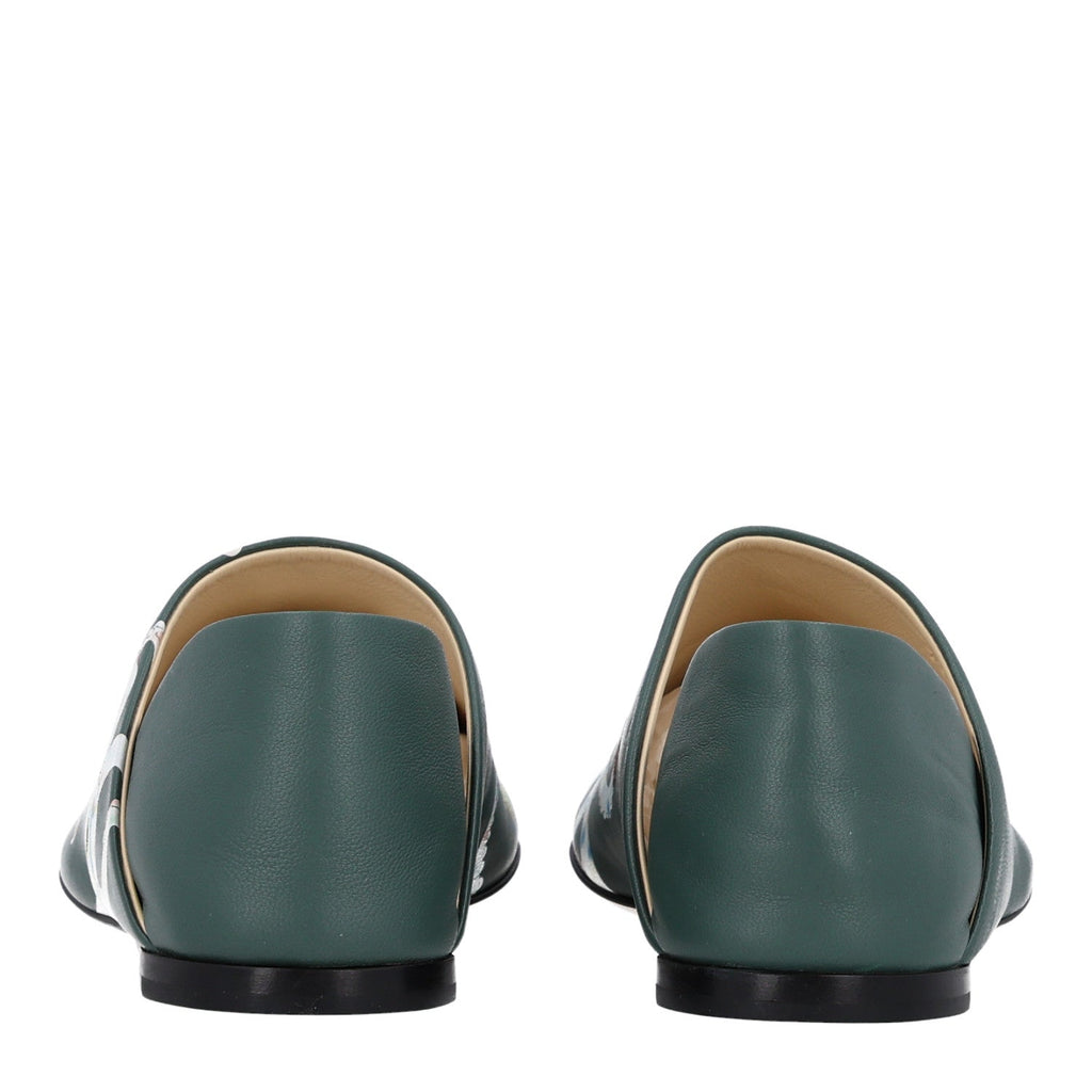 Loewe Shiny Calfskin Women's x Suna Fujita Octopus Loafers 36 Vetiver