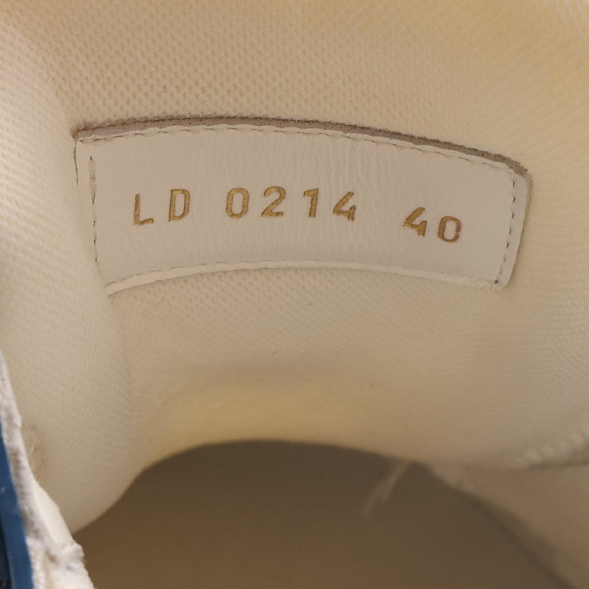 Louis Vuitton Calfskin Embossed Monogram Denim Women's LV Trainer Sneakers 40 Blue