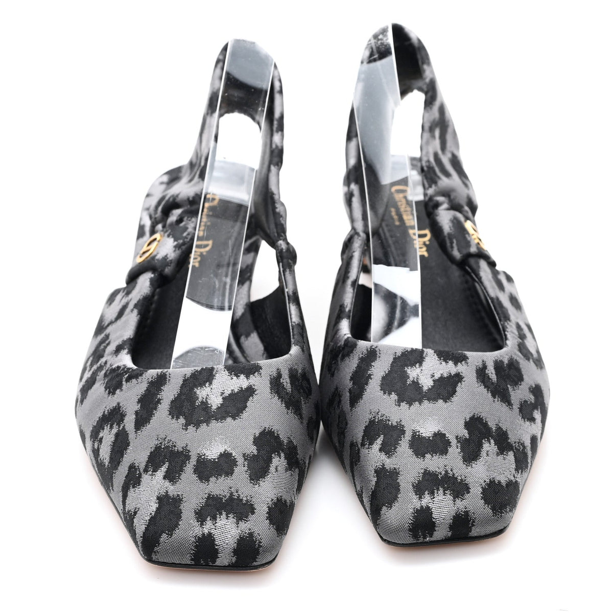 Christian Dior Nylon Women's Mizza Slingback Pumps 40 Grey Multicolor