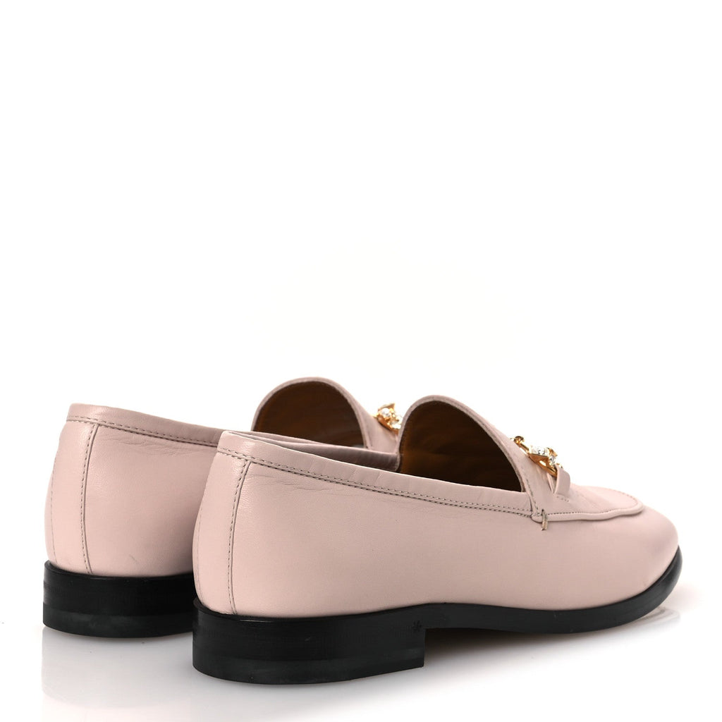 Gucci Malaga Kid Women's Crystal Horsebit Jordaan Loafers 37 Pink Hibiscus