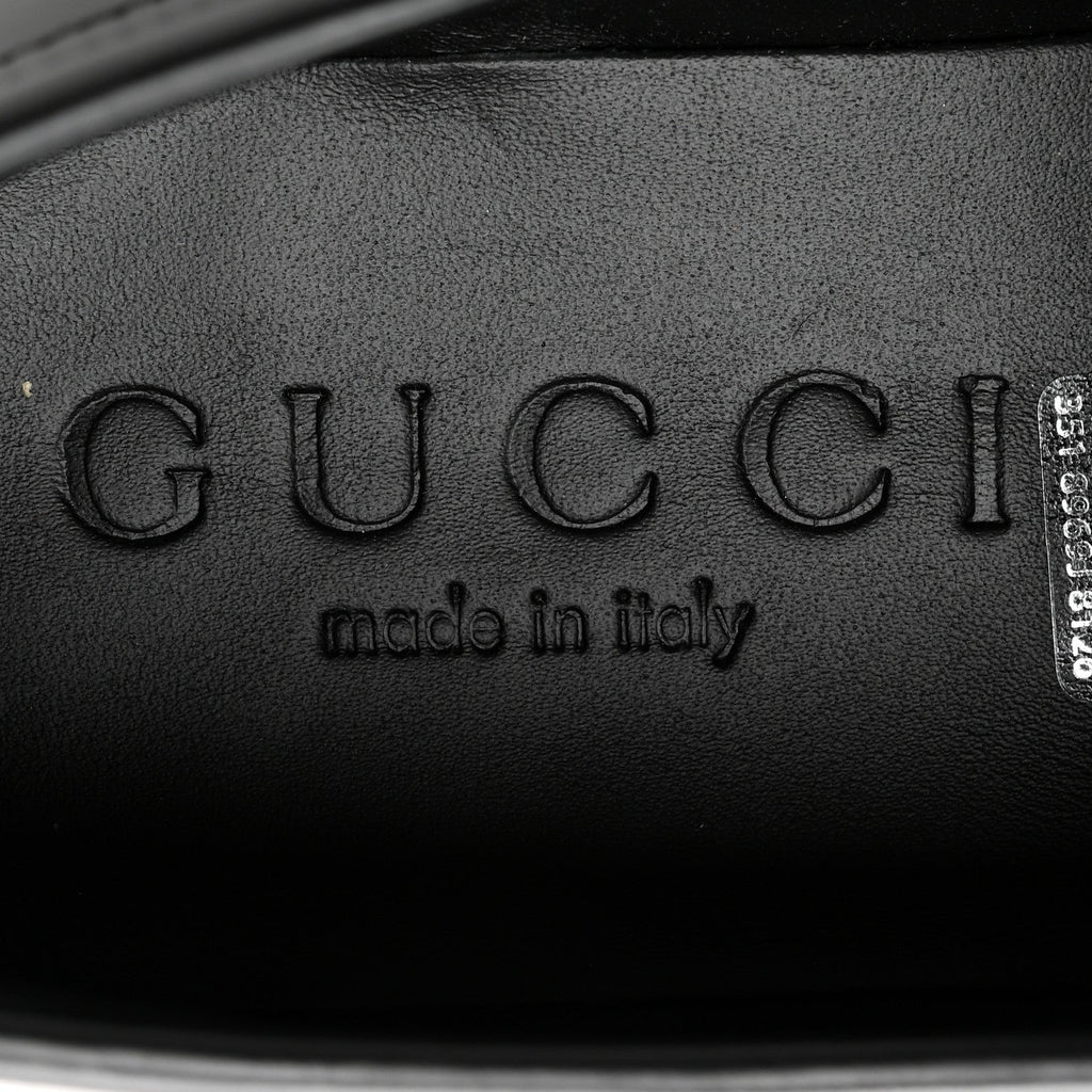 Gucci Calfskin Women's Millennial Ribot GG Wedge Platform Loafers 38 Black