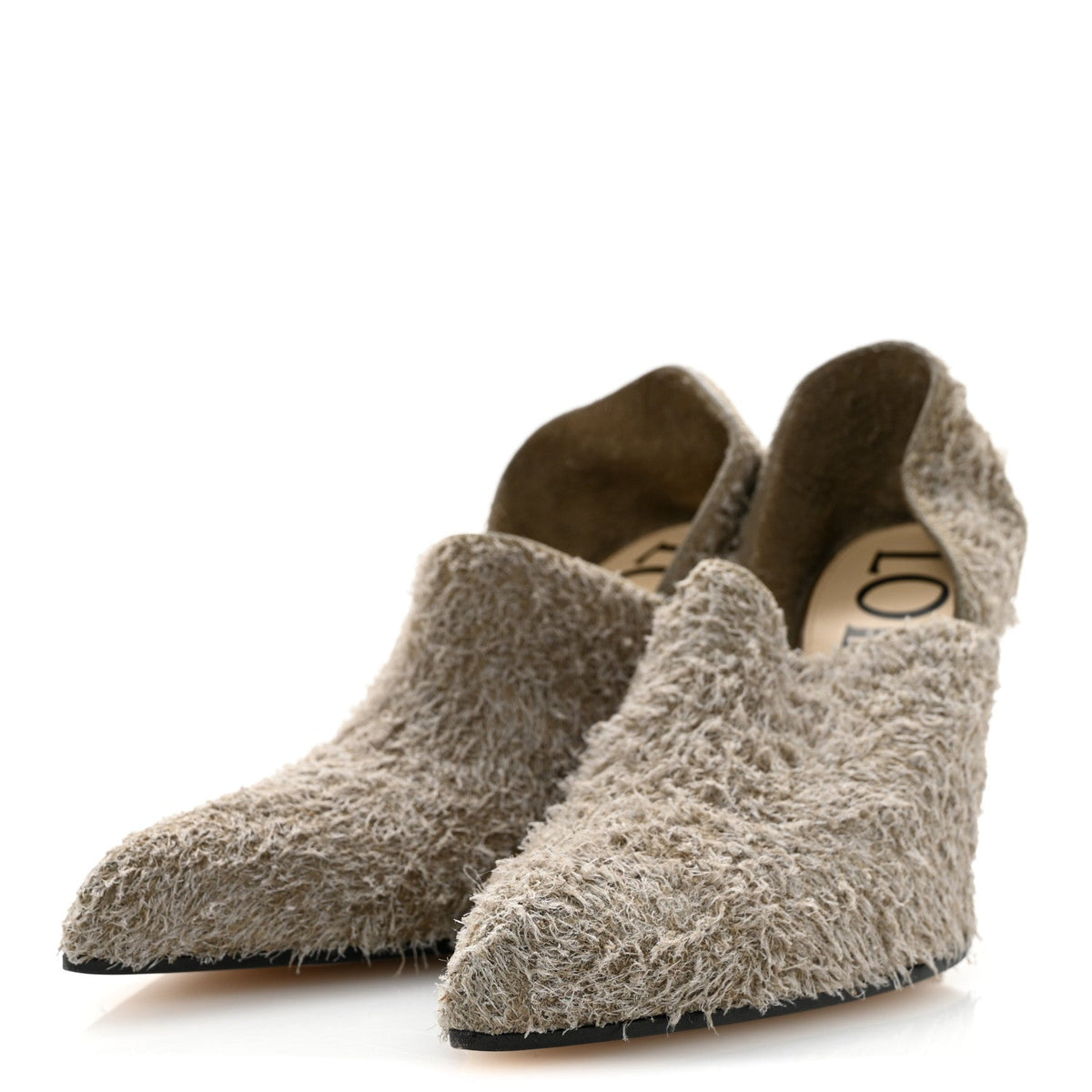 Loewe Brushed Suede Women's Comic 90mm Pumps 39 Khaki Green