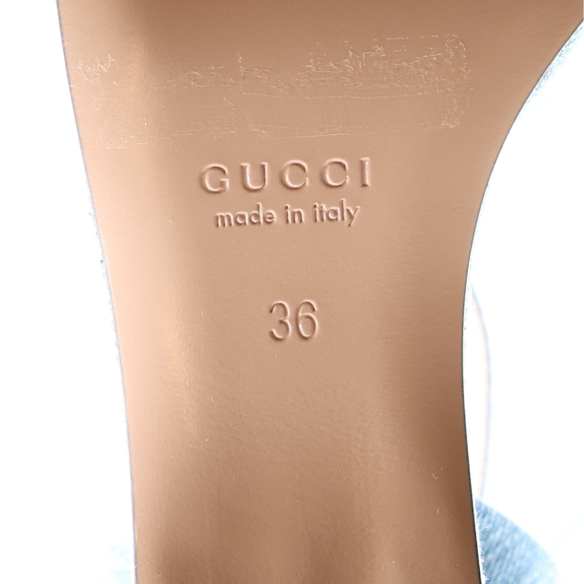 Gucci Denim Women's Horsebit Flatform Sandals 36 Old Azure