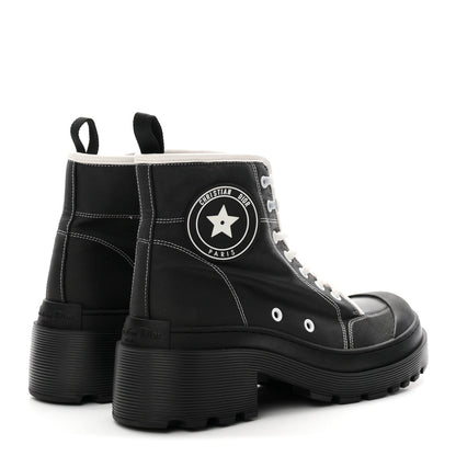 Christian Dior Calfskin Technical Fabric Women's D-Rise 35mm Boots 39.5 Black