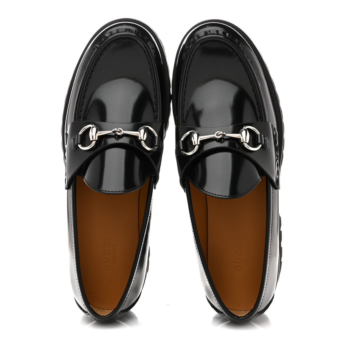 Gucci Cordovan Lux Women's Horsebit 45mm Platform Loafers 39.5 Black