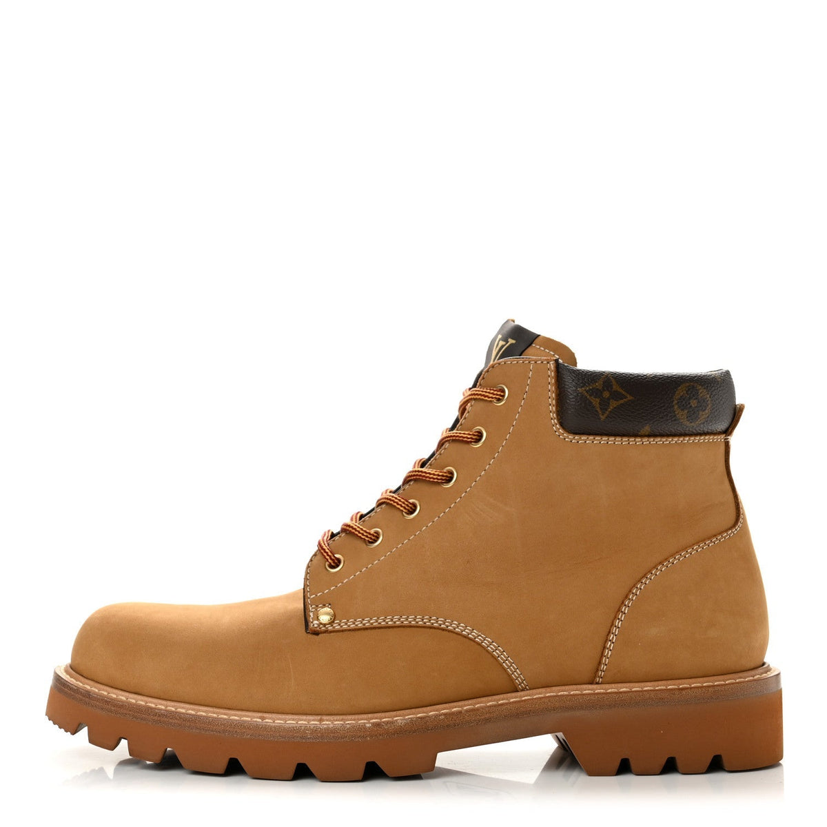 Louis Vuitton Nubuck Calfskin Men's Oberkampf Ankle Boots 11 Beige