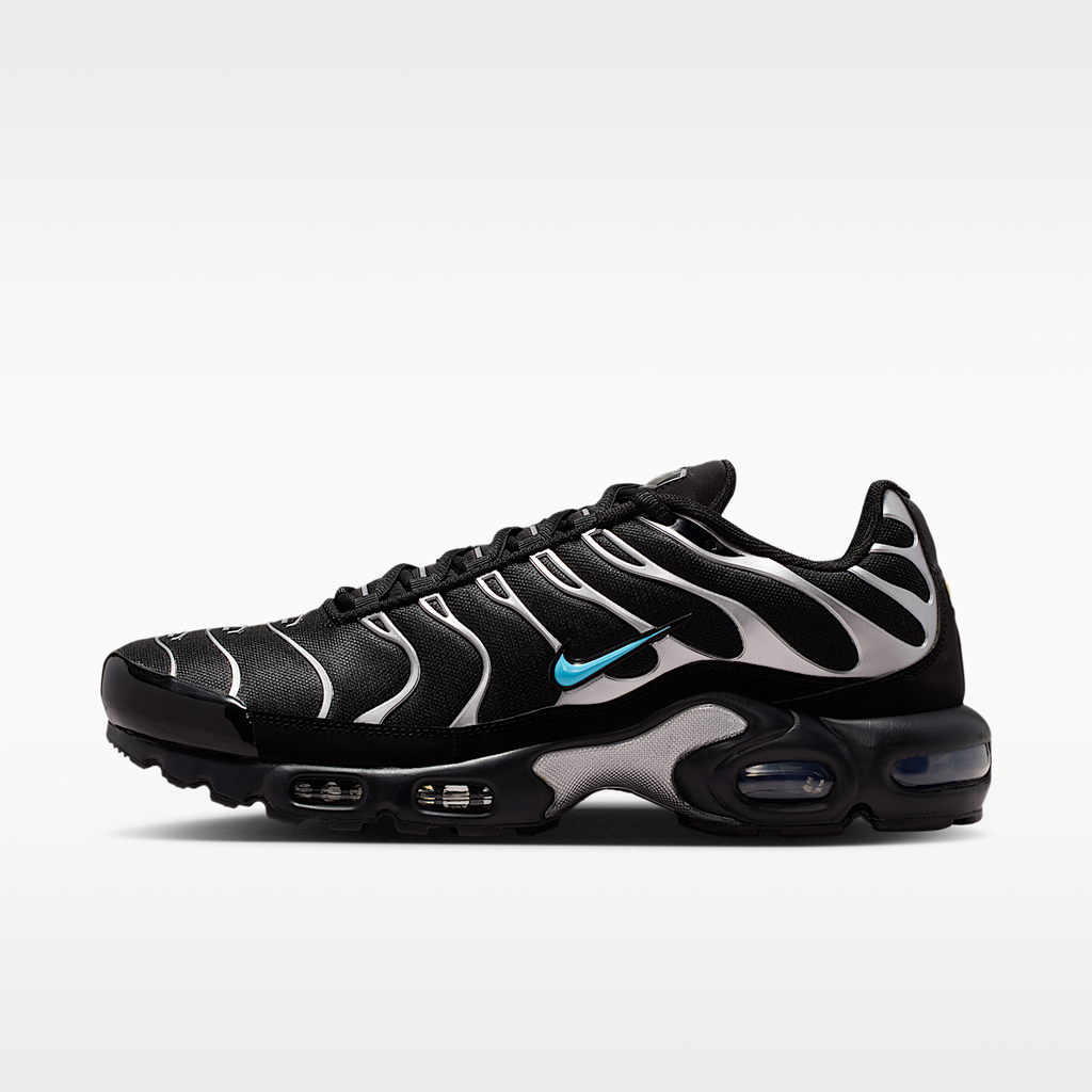 Air Max Plus Premium Shoes For Men, Black/Chrome/Gamma Blue