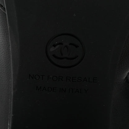 Chanel Stretch Lambskin Women's Cap Toe CC Uniform Short Boots 35 Black