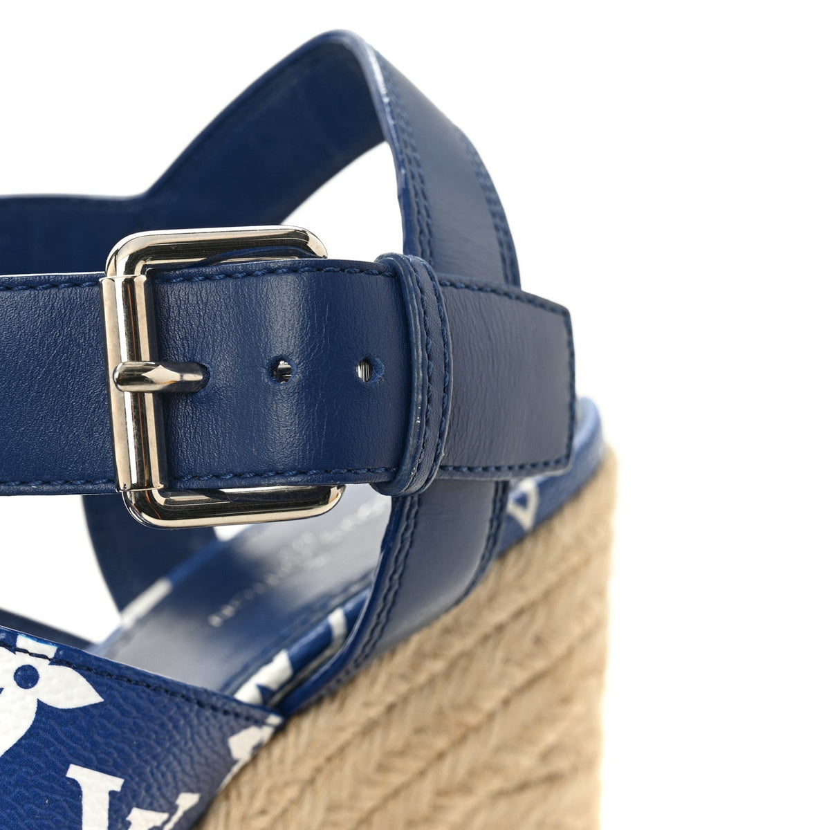 Louis Vuitton Monogram Escale Women's Starboard Wedge Sandals 40 Blue