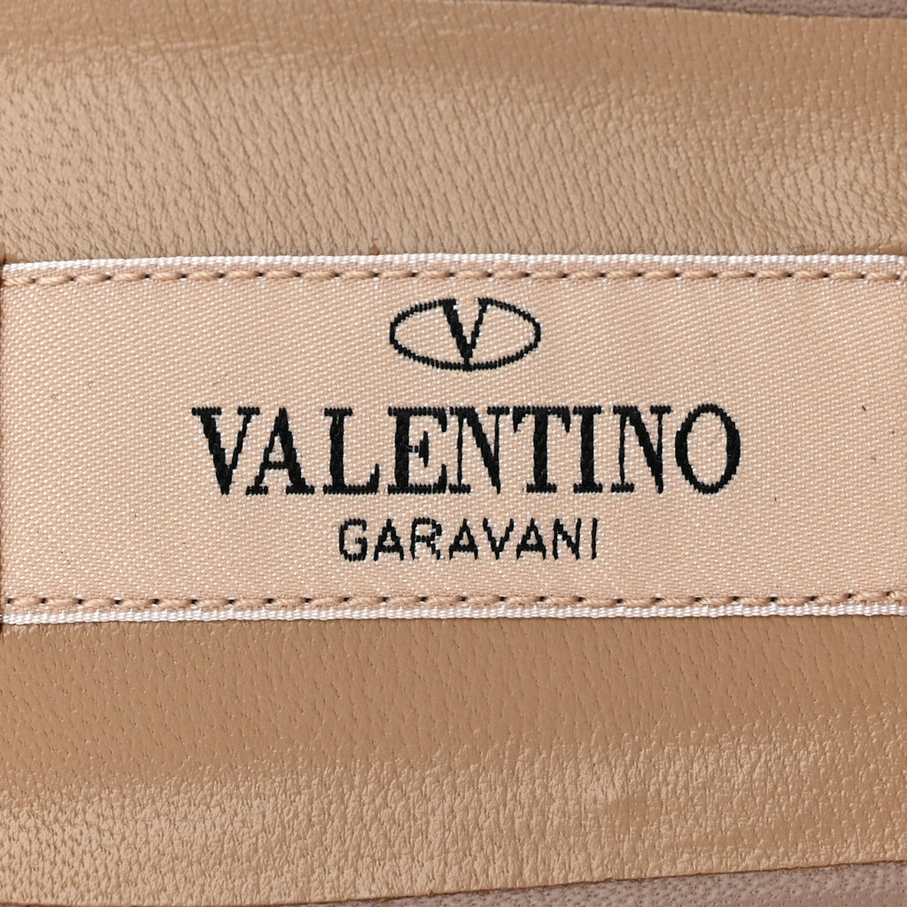 Valentino Garavani Calfskin Women's Rockstud Caged Flat Slide Sandals 37 Poudre
