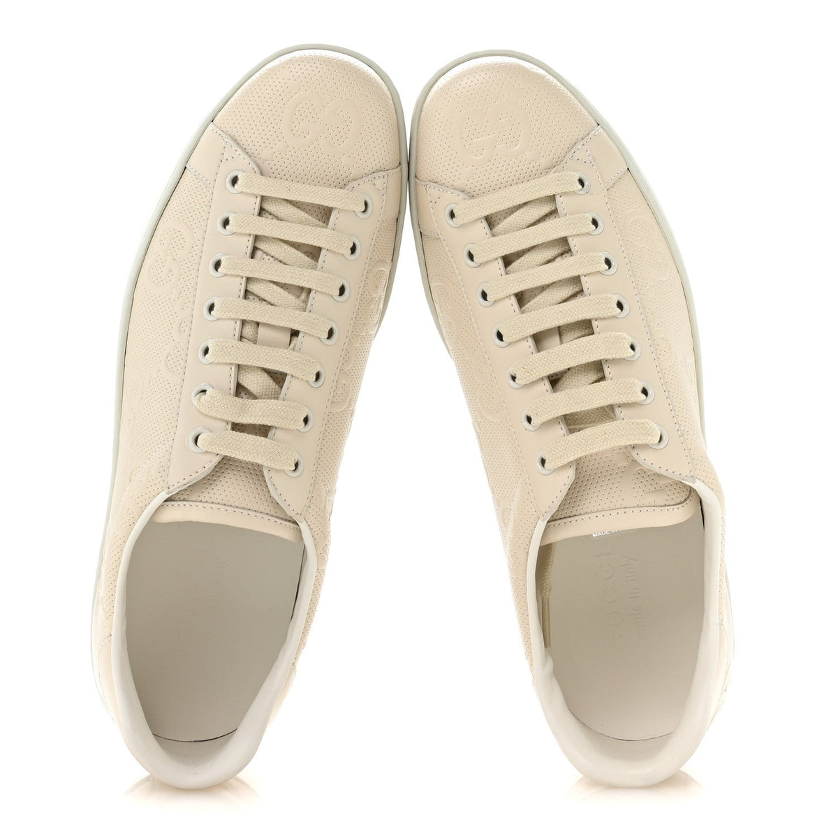 Gucci Calfskin Men's Ace Sneakers 8 Mystic White