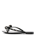 Valentino Garavani PVC Jelly Women's Rockstud Bow Thong Sandals 40 Black