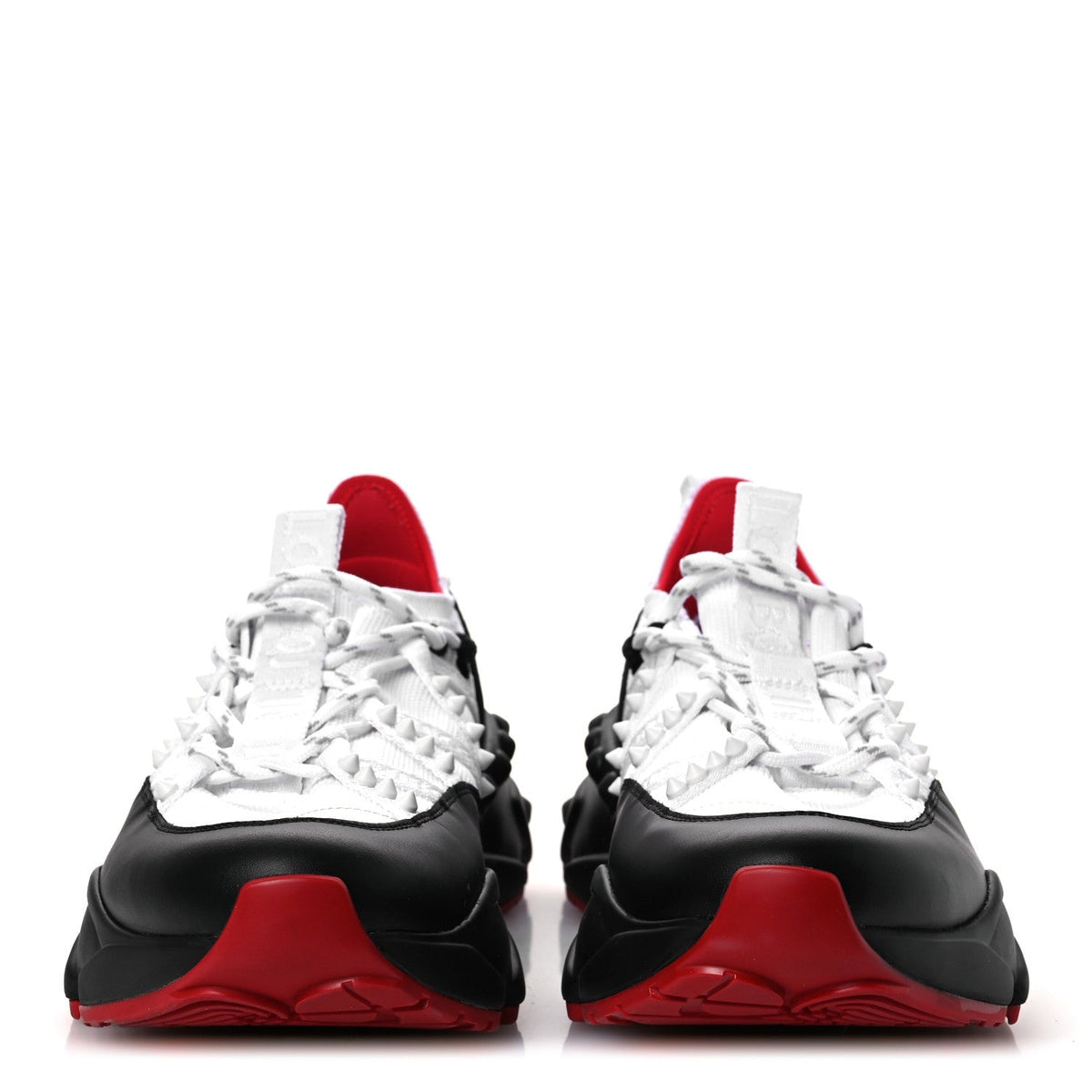 Christian Louboutin Calfskin Neoprene Men's Trailnrun Sneakers 43.5 Black White