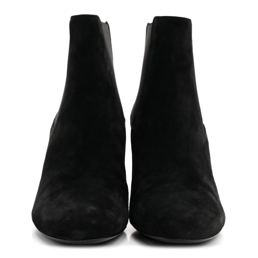 Saint Laurent Suede Women's Loulou Pin Booties 36 Black