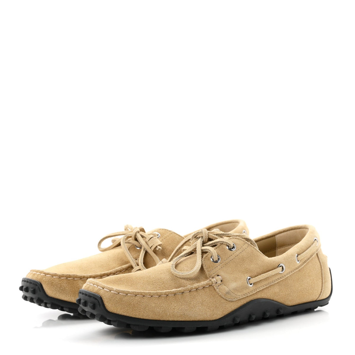 Hermes Suede Calfskin Women's Member Loafers 41 Beige Albatre