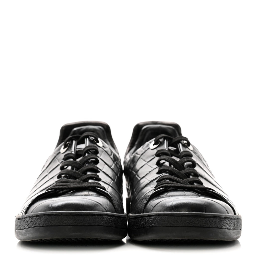 Louis Vuitton Calfskin Men's Frontrow Sneakers 8 Black
