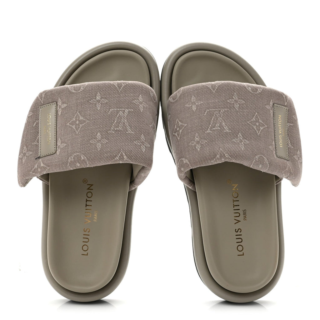Louis Vuitton Denim Women's Pool Pillow Comfort Mule 37 Grey