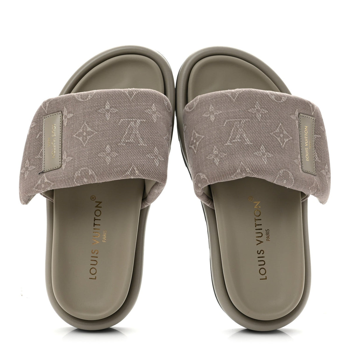 Louis Vuitton Denim Women's Pool Pillow Comfort Mule 37 Grey