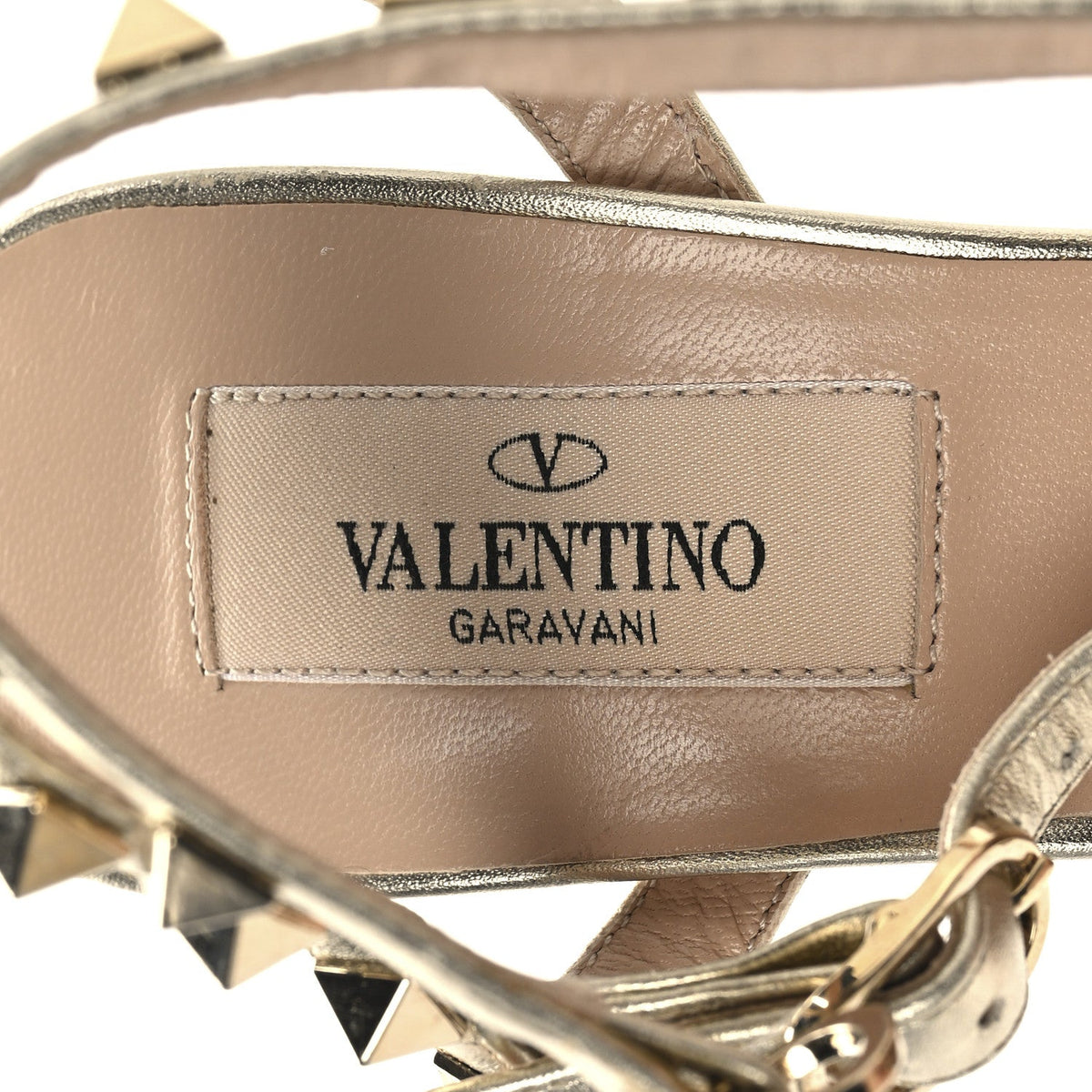 Valentino Garavani Metallic Nappa Rockstud Women's Pumps 36 Gold