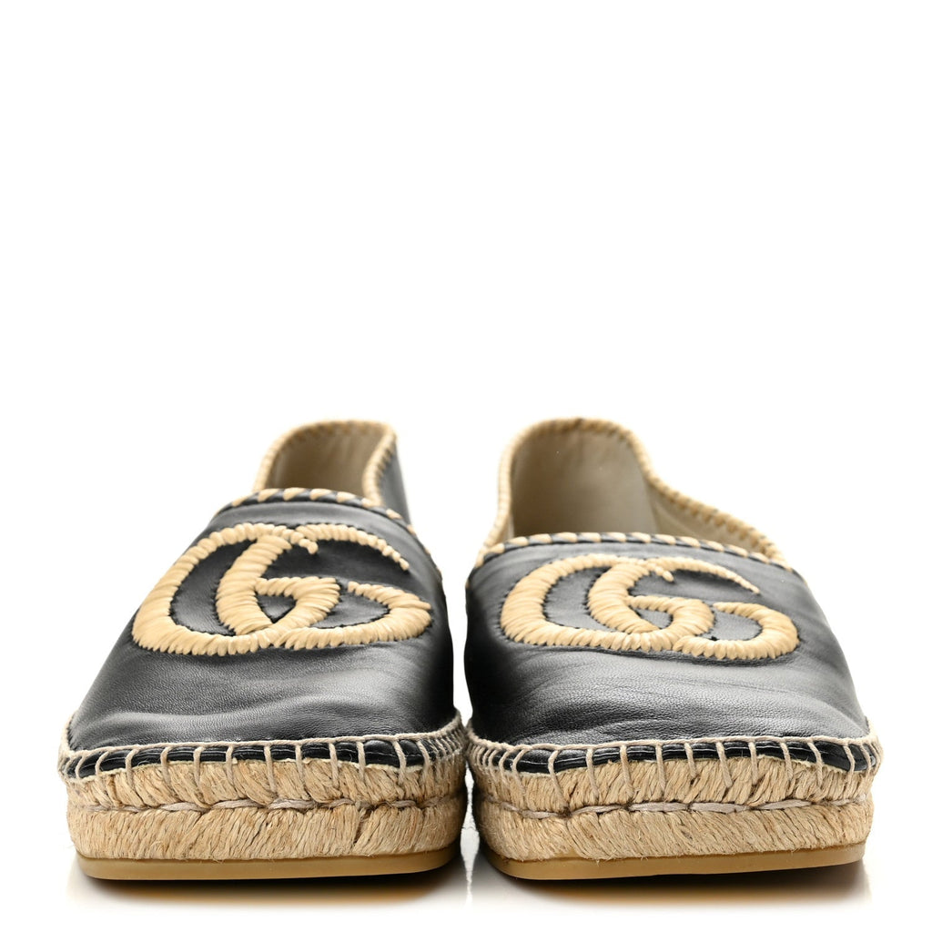 Gucci Nappa Charlotte GG Marmont Miguel Women's Espadrilles Black