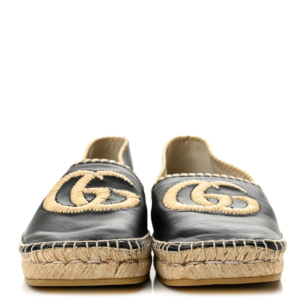 Gucci Nappa Charlotte GG Marmont Miguel Women's Espadrilles Black