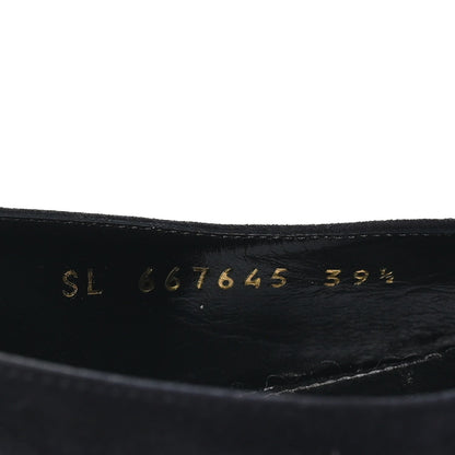 Saint Laurent Suede Women's Kid Scamosciato Sling 90 Chain Pumps 39.5 Black
