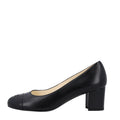 Lambskin Cap Toe CC Uniform Pumps Black