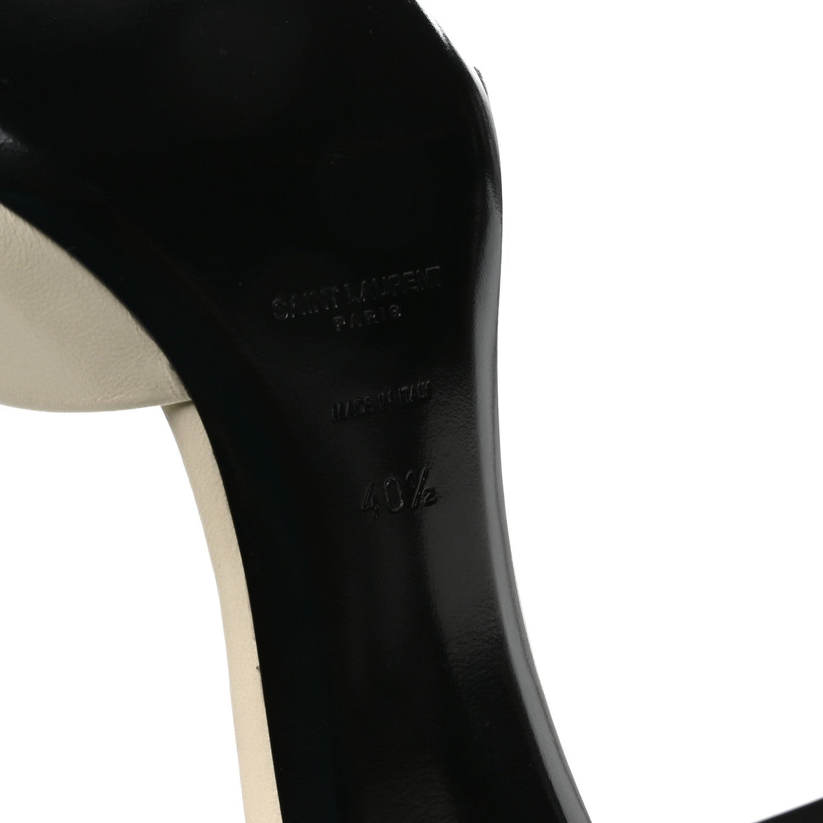 Saint Laurent Lambskin Women's Bianca 75mm Mules 40.5 Pearl