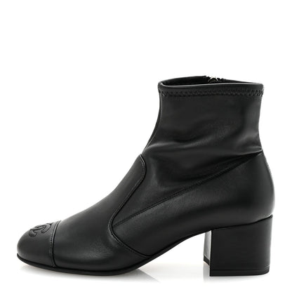 Chanel Stretch Lambskin Cap Toe CC Women's Boots