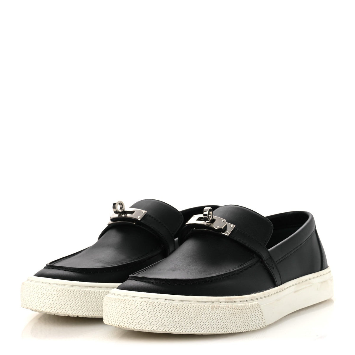 Hermes Calfskin Women's Game Slip On Sneakers 37 Black