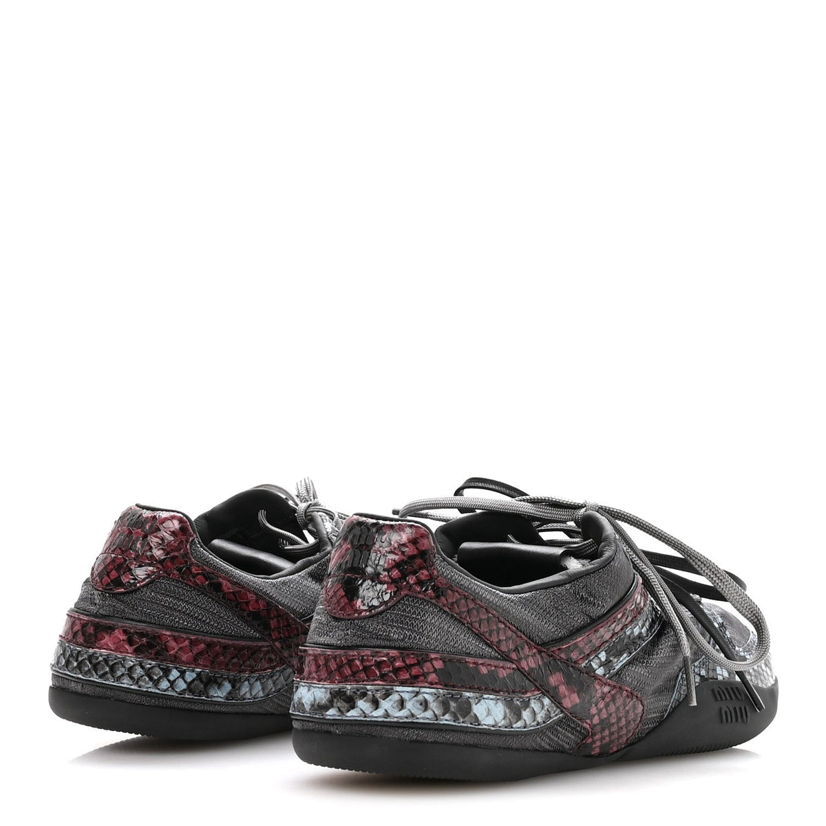 Miu Miu Nylon Ayers Women's Gymnasium Sneakers 38 Blue Multicolor