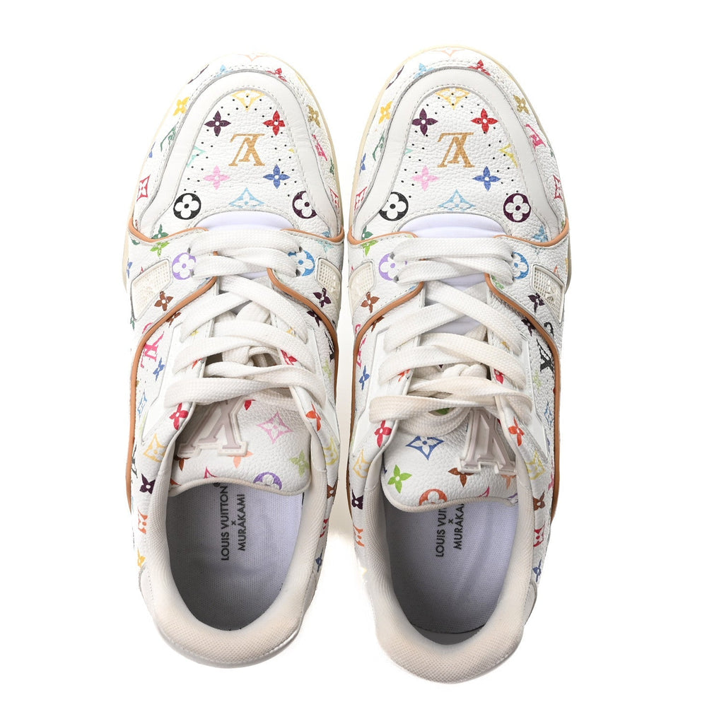 Louis Vuitton Calfskin Monogram Women's LV Trainer Sneakers 39 White