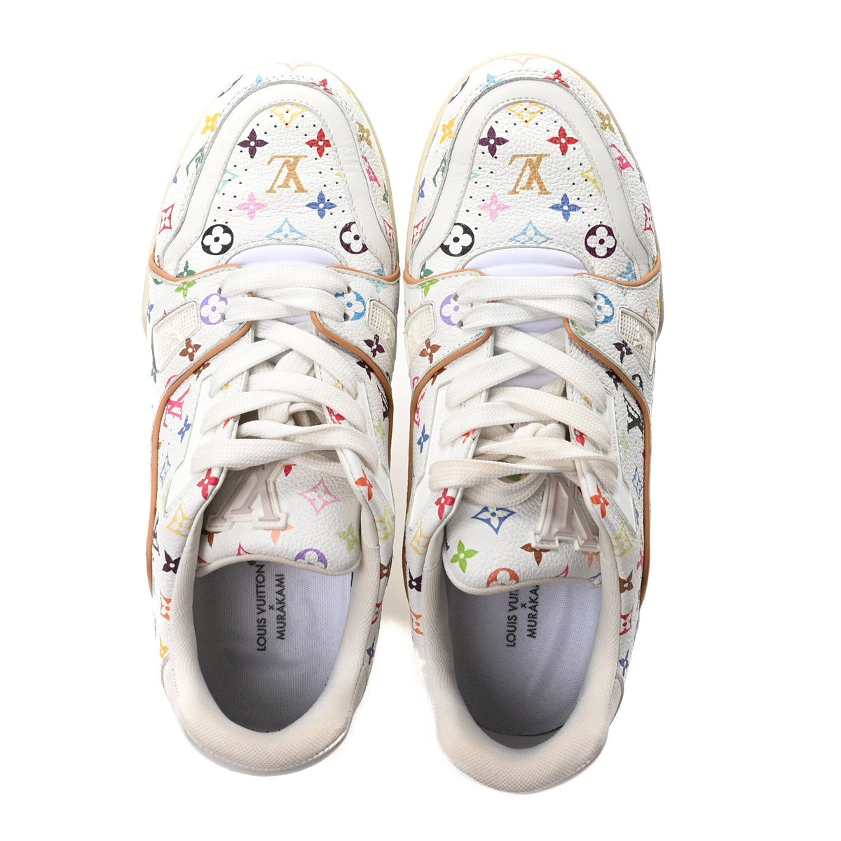 Louis Vuitton Calfskin Monogram Women's LV Trainer Sneakers 39 White