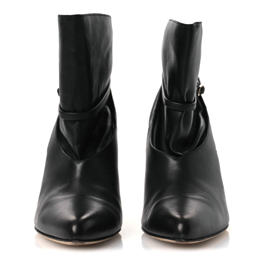 Jimmy Choo Nappa Calfskin Women's Cacia 85 Ankle Boots 38 Black