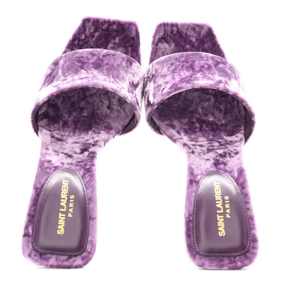 Saint Laurent Velvet Women's Baliqua 105 Mule Sandals 36 Malva