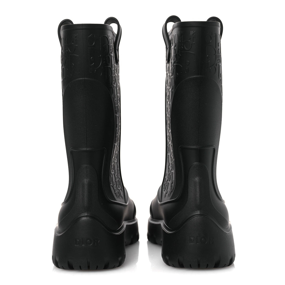 Christian Dior Rubber Men's Oblique Garden Rain Boots 43 Black