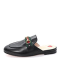 Gucci Malaga Kid Web Women's Princetown Slippers 35.5 Black