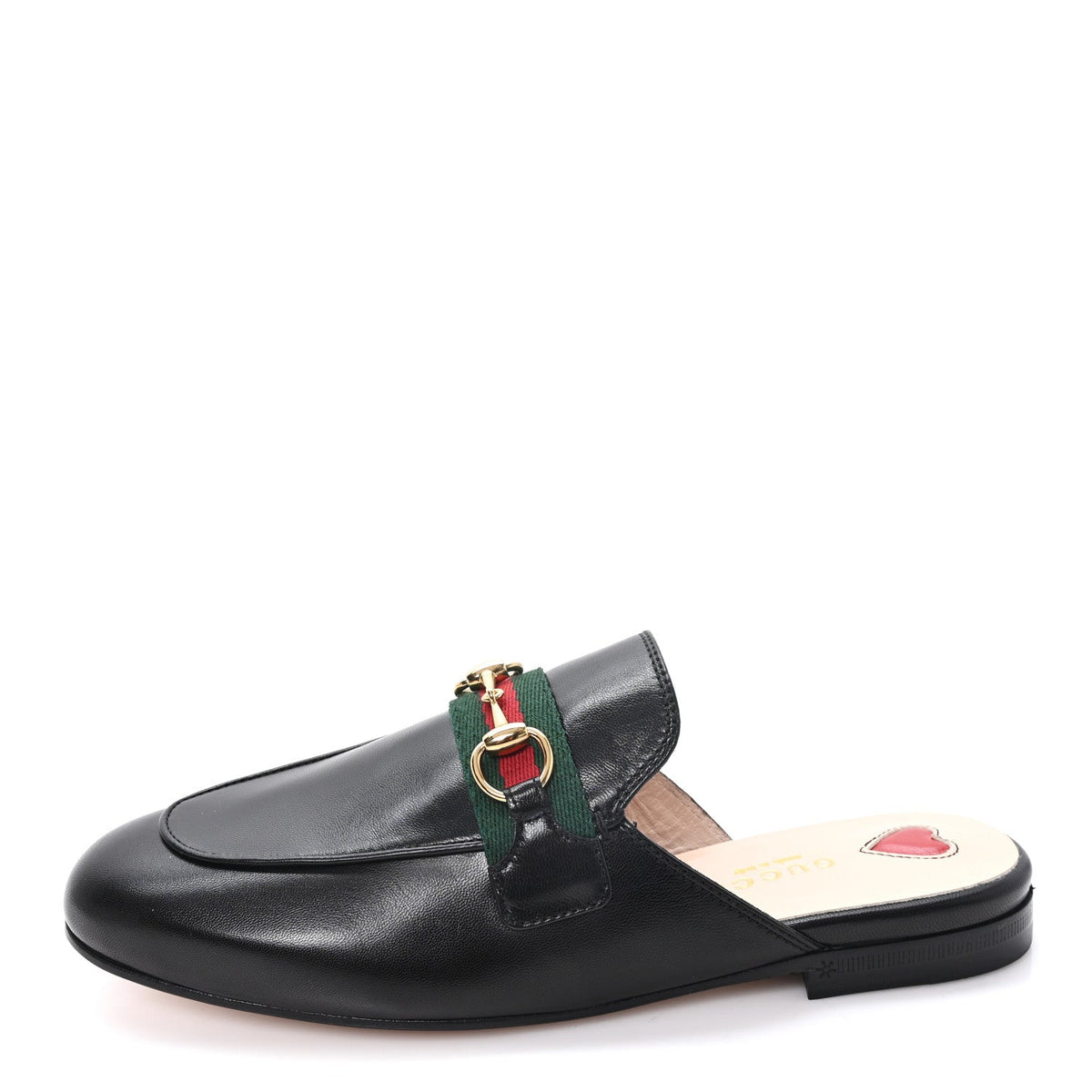 Gucci Malaga Kid Web Women's Princetown Slippers 35.5 Black