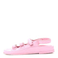 Chanel Lambskin Crystal Women's CC Dad Sandals 35.5 Light Pink