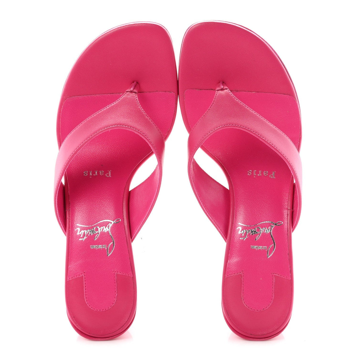 Christian Louboutin Nappa Women's Janetonga 55 Thong Sandals 36.5 Pinup