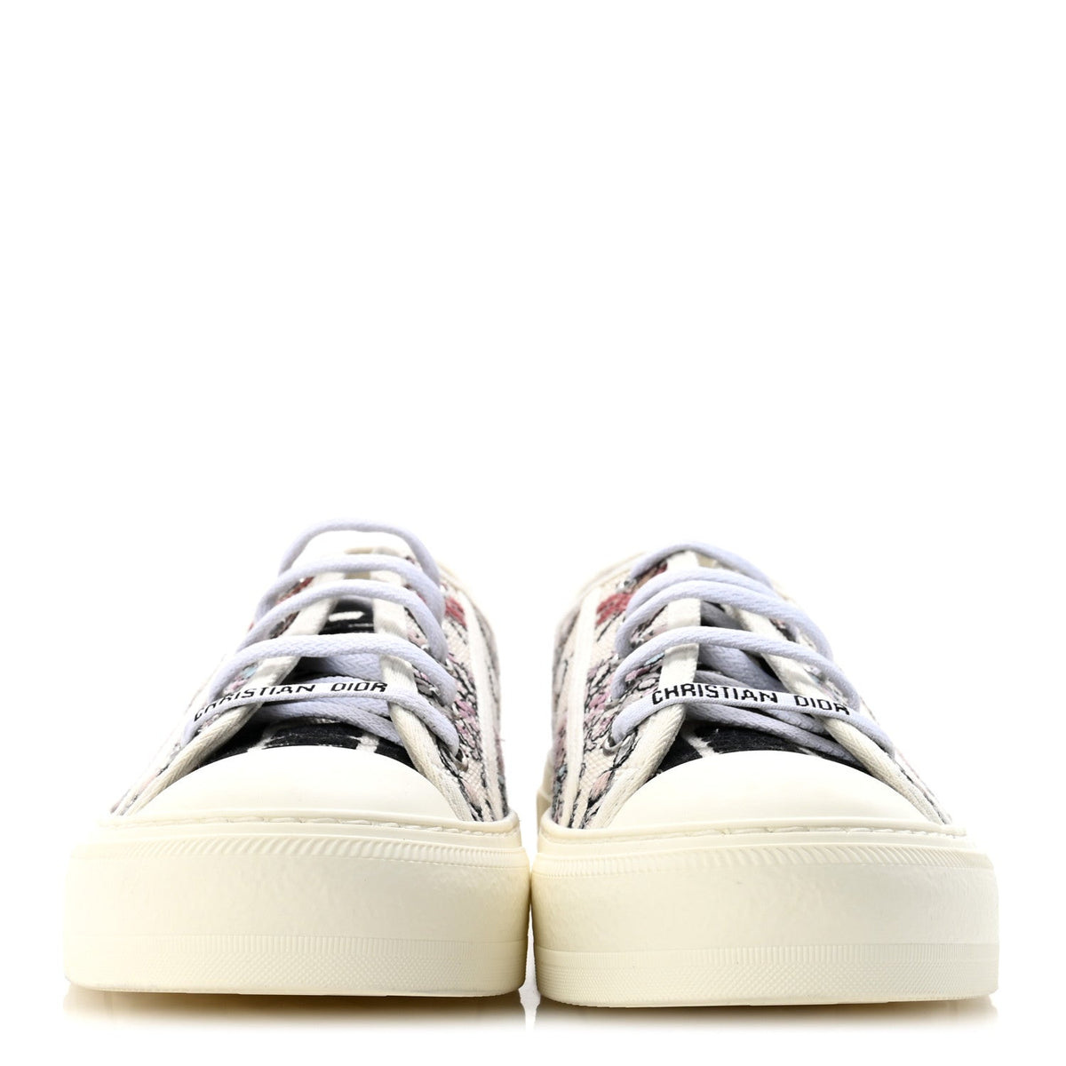 Christian Dior Canvas Embroidered Women's Walk'N'Dior Sneakers 38 White Multicolor