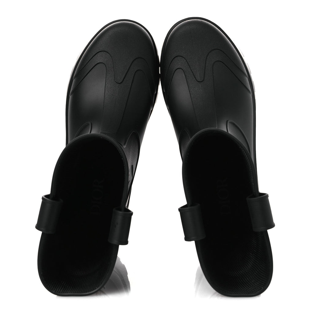 Christian Dior Rubber Men's Oblique Garden Rain Boots 43 Black
