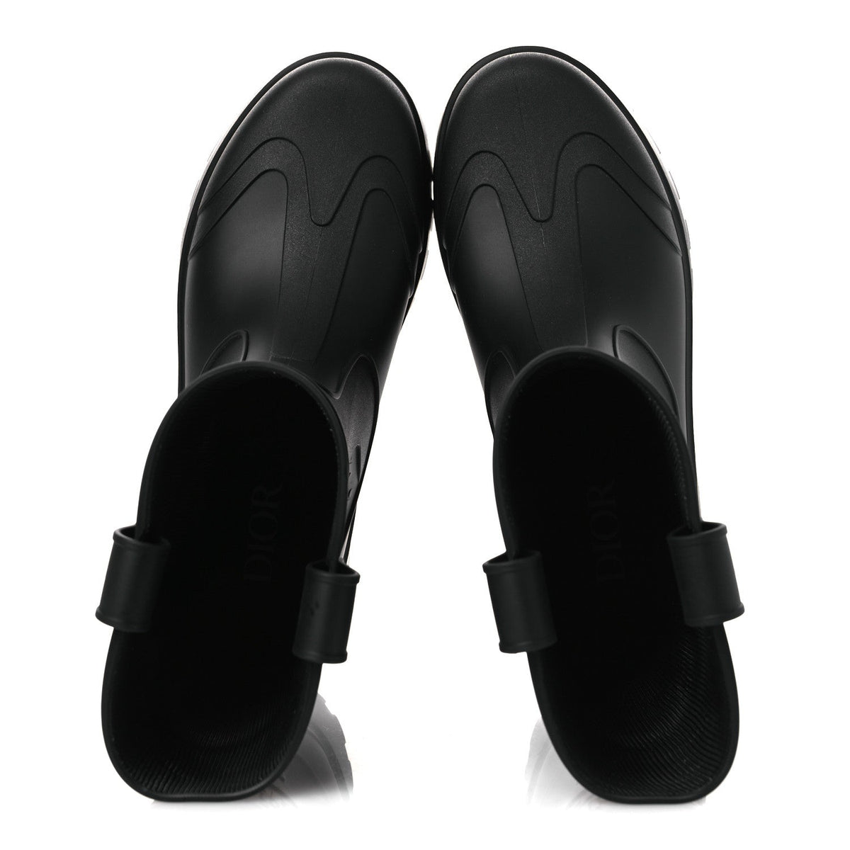 Christian Dior Rubber Men's Oblique Garden Rain Boots 43 Black