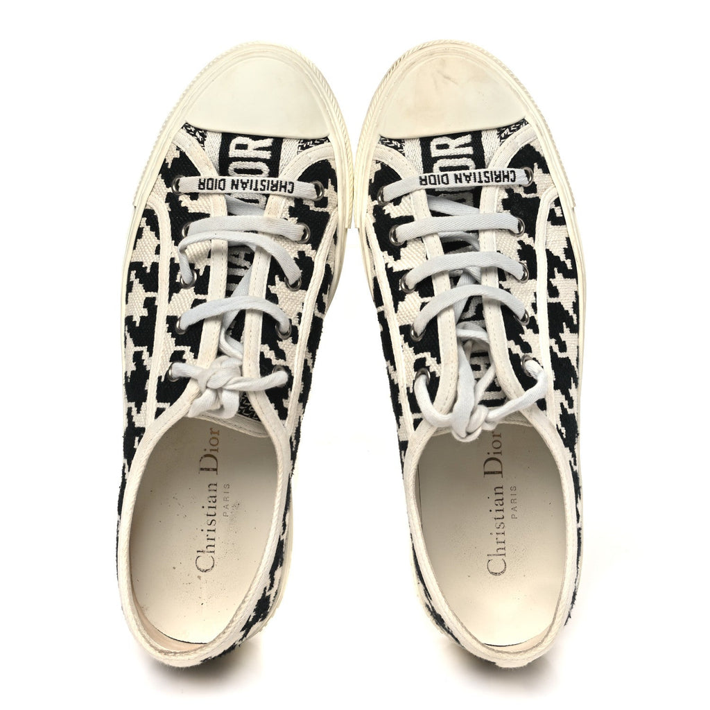 Christian Dior Canvas Women's Walk'N'Dior Low Top Sneakers 39 White Black