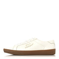 Saint Laurent Calfskin Embroidered Men's Court Classic Sneakers 42.5 White